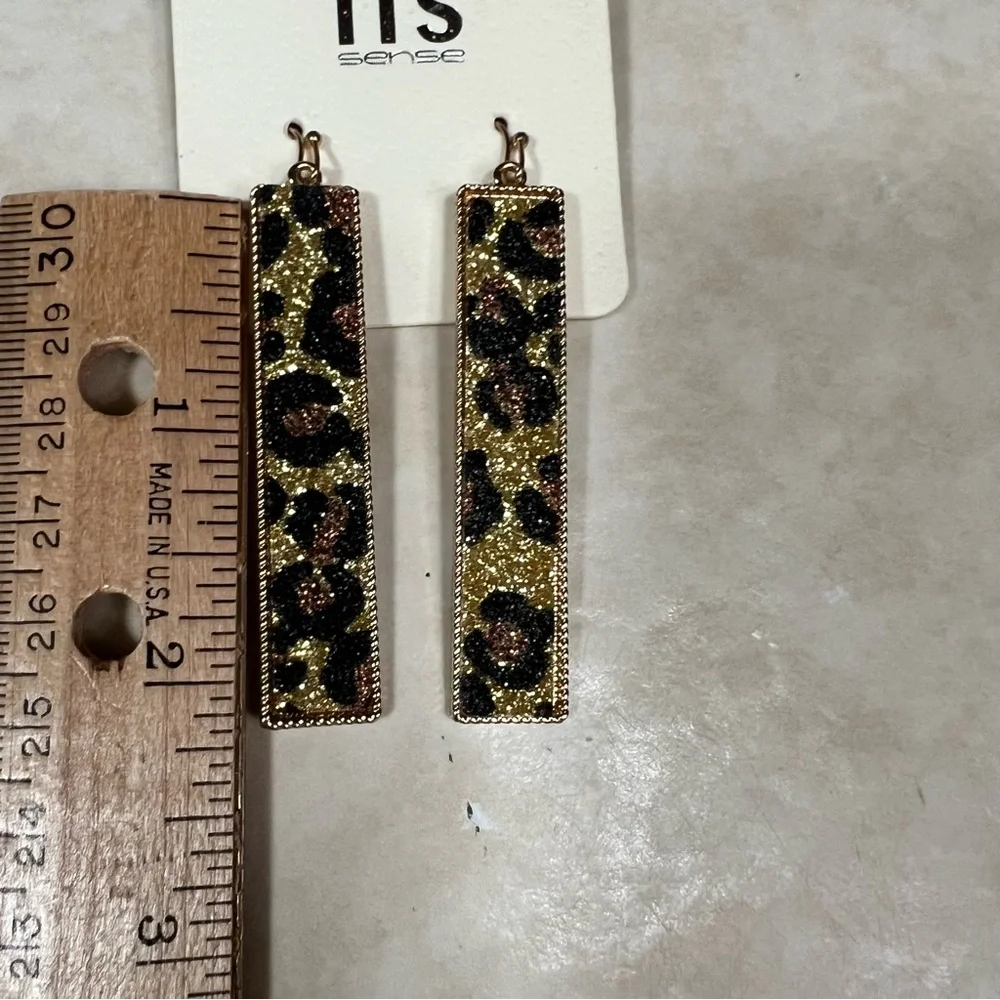 Leopard Goldtone 2.5” Earrings